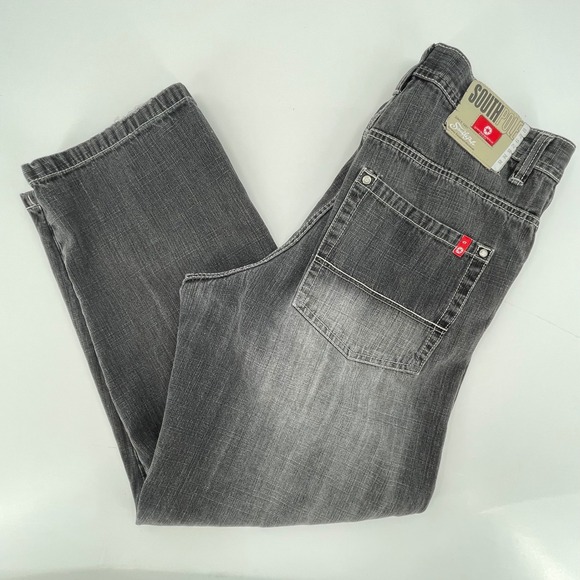 Southpole Baggy Wide Leg Jeans Mens 34x30 Faded Black Y2K Hip Hop Red Tab Vtg. - Picture 10 of 12